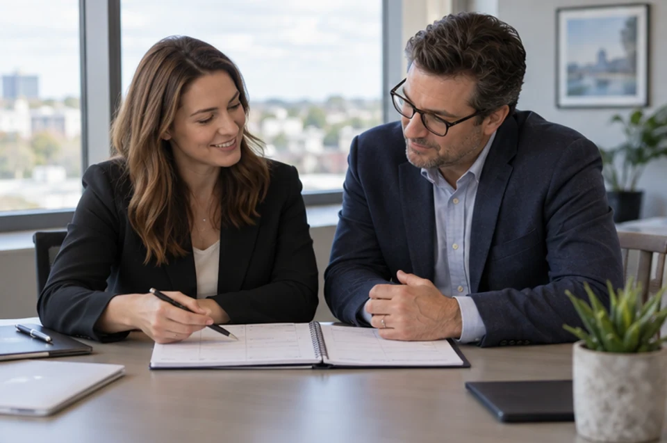 A buyer organizing a simple weekly planner and the next actions for a home search.